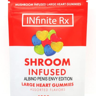 INfinite Rx Shroom Infused Albino Penis Envy Edition Large Heart Gummies Edibles (4pcs X 1000mg)
